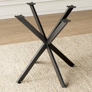 English Elm Rustic Square End Table Steel X Frame Base Wood Grain Top for Living Room or Office Rustic Brown W1820P404205