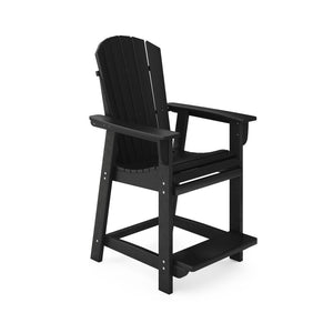 English Elm Adirondack Hdpe Poly Lumber Counter Chair Ergonomic Outdoor Stool for Patio Dining Black B195P198788