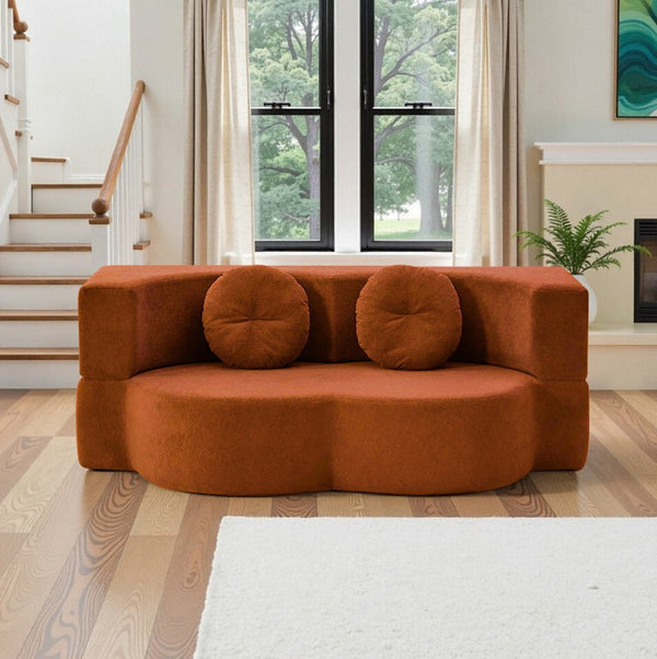 English Elm 2-In-1 Convertible Modular Sofa Bed With Memory Foam - No Assembly, Space-Saving Comfort For Any Room P2 W3653P355636-GIGA