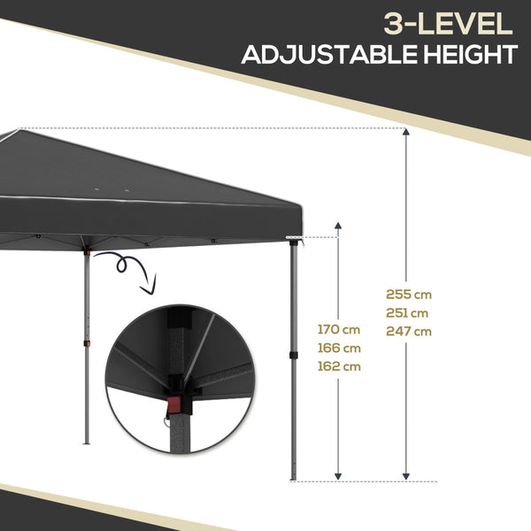 English Elm Outsunny 9.7' X 9.7' Portable Pop-Up Canopy Tent With Sidewalls, Mesh Windows & Carry Bag For Events W2225P200767-GIGA