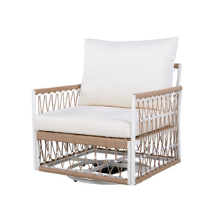 English Elm Christopher Knight Home® - [Set Of 2] 360° Swivel Bohemian Lounge Chairs - Handwoven Rope, Waterproof Cushions, Stylish Patio Comfort N767P306733B