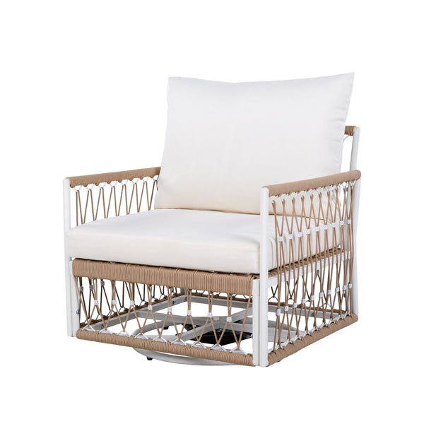 English Elm Christopher Knight Home® - [Set Of 2] 360° Swivel Bohemian Lounge Chairs - Handwoven Rope, Waterproof Cushions, Stylish Patio Comfort N767P306733B