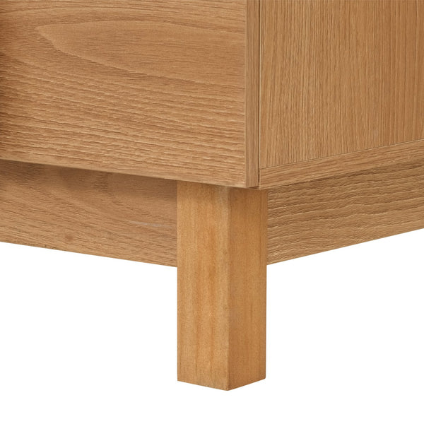 English Elm Modern Fluted 6 Drawer Dresser with Solid Wood Legs Japandi Chest for Bedroom Natural N739S0000013W