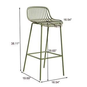 English Elm Benson Outdoor Stackable Barstools Set of 2 Uv Resistant Plastic Metal Patio Seating N776P390482G