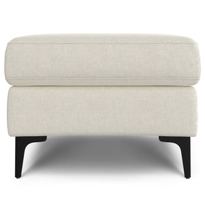 English Elm Ava Mid Century Upholstered Bench Ottoman with Powder Coated Legs for Living Room Cream B136P436946