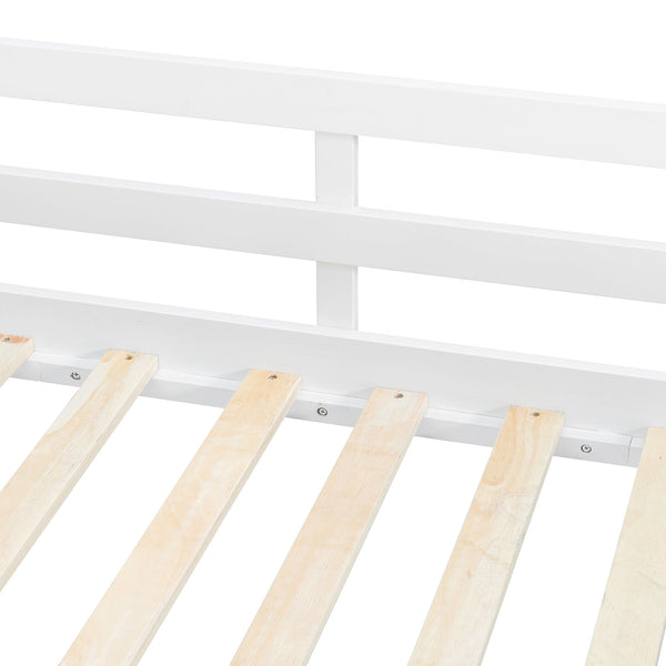 English Elm Twin L-shaped Bunk Bed Pine Wood Corner Design with Desk Drawers and Usb Charging White N820S00079K