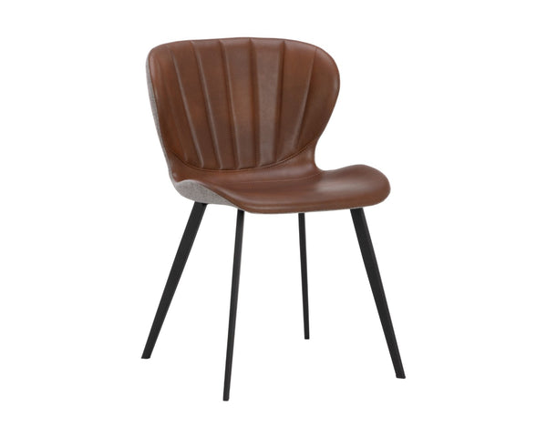 Sunpan ARABELLA Dining Chair - Stylish Bravo Cognac & November Grey, Compact Design for Modern Spaces 109537