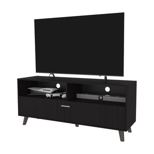 English Elm FM Bitter Springs TV Stand 65" Melamine Media Console with Open Shelves, Scratch-Resistant Modern Design Wenge 59 L x 21 W x 5 H B128P301397