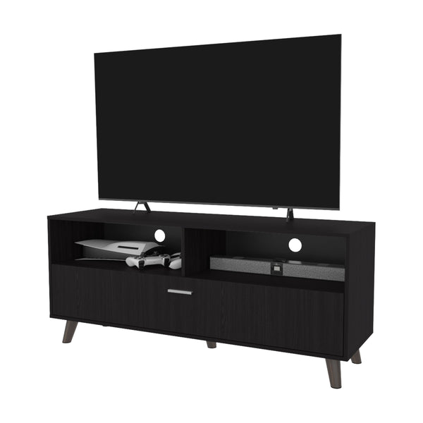 English Elm FM Bitter Springs TV Stand 65" Melamine Media Console with Open Shelves, Scratch-Resistant Modern Design Wenge 59 L x 21 W x 5 H B128P301397
