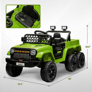 English Elm Qaba 12v Four Motor Kids Electric Ride on Truck with Trailer and Parent Remote W2225P249885