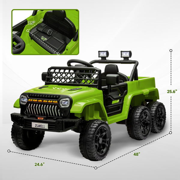 English Elm Qaba 12v Four Motor Kids Electric Ride on Truck with Trailer and Parent Remote W2225P249885