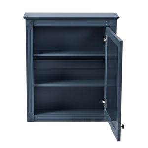 English Elm 24'' 24'' Wall Mounted Bathroom Mirror Cabinet with Adjustable Shelves, Space-Saving Modern Storage Solution Blue N710P195492C