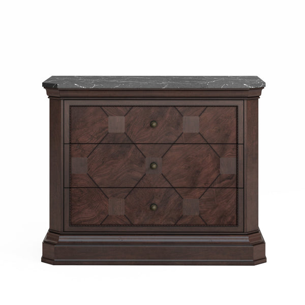 A.R.T. Furniture Revival Bachelor’S Chest - Traditional Napa Mahogany With Charcoal Marble Top & Cedar-lined Drawers Brown Rubberwood Solids,Quarter Mahogany Veneer,Stone,Resin,Metal 328158-1730