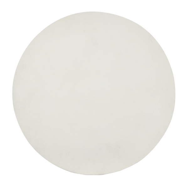 Tondo Modern Black & White Accent Table with Glass Top - Stylish Cast Aluminum Design for Any Space