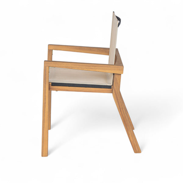 English Elm Christopher Knight Home® - BELFAST Teak Frame Outdoor Dining Chairs Set of 2 — Beige Mesh Comfort, Durable Weather-Resistant Design N762P240699A