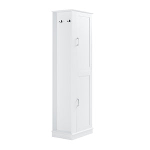 English Elm Tall Bathroom Storage Cabinet - Freestanding Mdf Organizer With Adjustable Shelves & Modern White Finish N725P241834K-GIGA