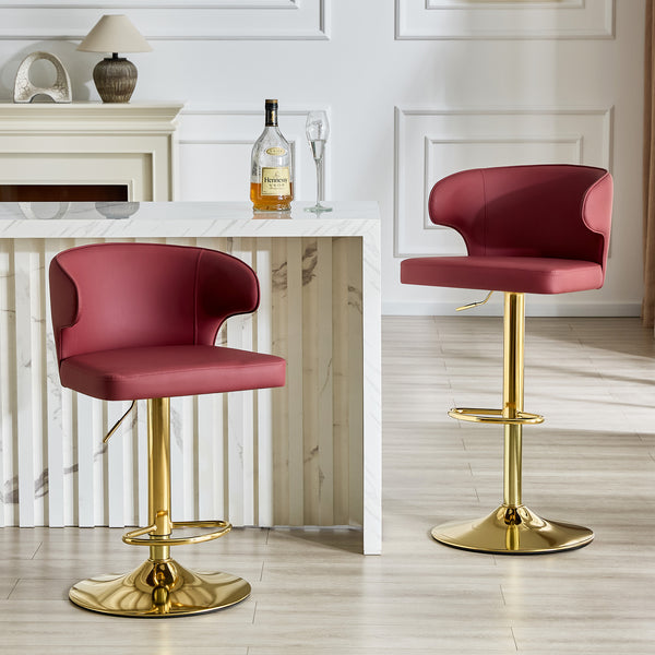 English Elm Modern Pu Leather Swivel Barstools with High Back Ergonomic Seat for Kitchen Island W2920P419843
