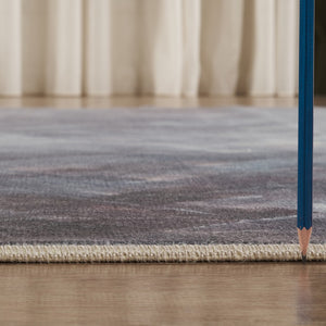 English Elm Artistic Turkish Woven Slate Area Rug Low Pile Gallery Style for Living Spaces B186P428937