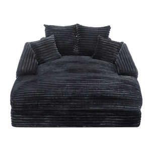 English Elm 028dr-oversized Corduroy Chaise Lounge Sleeper Chair Xxl Seat for Studio Living Gray W527S00009