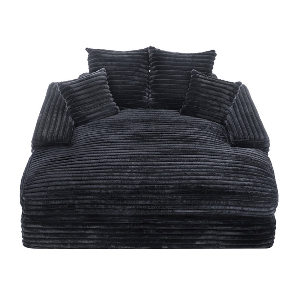 English Elm 028dr-oversized Corduroy Chaise Lounge Sleeper Chair Xxl Seat for Studio Living Gray W527S00009
