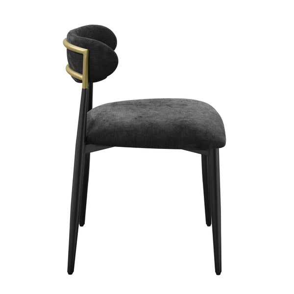 English Elm Jaramillo Upholstered Contemporary Side Chair Set of 2 with Metal Frame, Comfortable Foam Seating Black 31 L x 24 W x 24 H B2726P287293