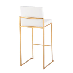 English Elm Fuji High Back Barstools Set Of 2 In Luxurious White Velvet & Gold Steel For Chic Modern Spaces B202P222179