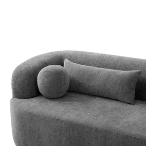 English Elm [new]86" Chenille Cloud Sofa Curved Legless 3-seater with Pocket Springs for Living Room Gray N723P404465E