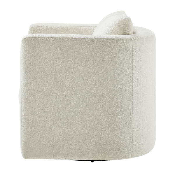 English Elm Sutton Ivory Performance Fabric Swivel Barrel Chair — Ultra-Soft, Stain-Resistant, Pocket Coil Comfort, Reversible Cushion, 360° Swivel B050P322582