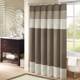 Madison Park Amherst Transitional Faux Silk Shower Curtain MP70-223 Natural