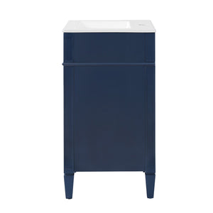 English Elm 18-inch French Style Freestanding Bathroom Vanity with Ceramic Sink Soft Close Storage Blue N710P411340C