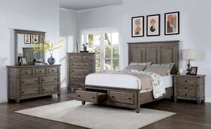 English Elm Transitional Solid Wood Chest with Five Smooth Glide Drawers, Felt-Lined Top, Timeless Design Gray 43 L x 21 W x 54 H B2741P369384