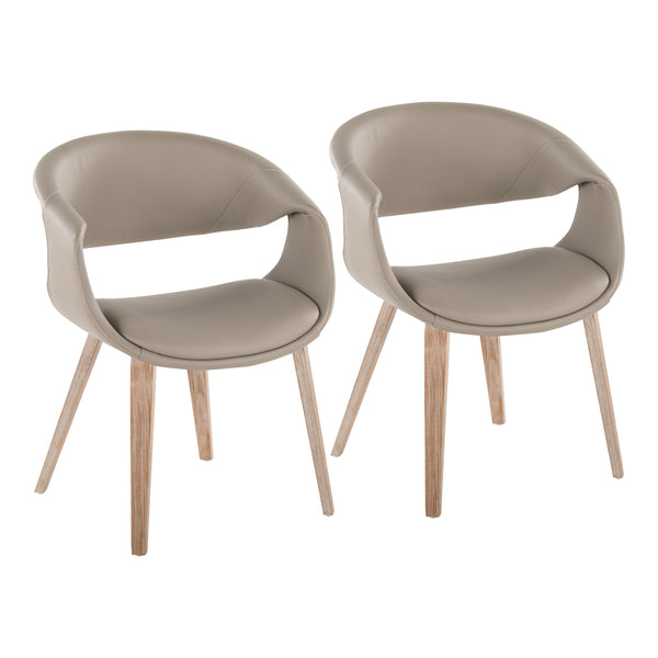 English Elm Upholstered Dining Chairs with Bentwood Legs and Faux Leather Seats Set of 2 B202S02090