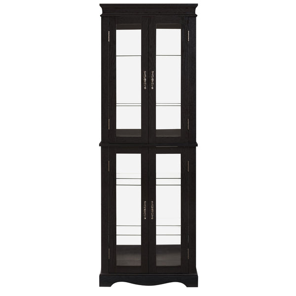 English Elm Lighted Curio Display Cabinet - Elegant Glass Storage With Ambient Lighting For Wine, Toys & More W2275P292640