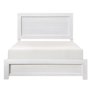 English Elm White Twin Panel Bed with 3D Printed Paper Veneer Rustic-Modern Design, Easy Bed-in-a-Box Assembly White 66.75 L x 33.5 W x 6 H B011P248609