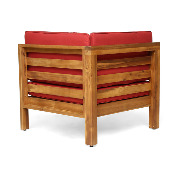 English Elm Oana Upholstered Accent Arm Chair Compact Square Frame for Living Room or Bedroom 64498.00RED