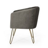 Christopher Knight Home® - Noble House - Grelton Modern Glam Velvet Club Chair with Hairpin Legs