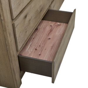 English Elm Curved English Knotty Oak Dresser Wide 6 Drawer Chest Organic Grain Bedroom B2699P409547