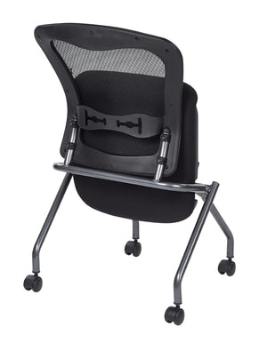 OSP Home Furnishings Soft-flex Pro-line Ii Folding Chair with Progrid Mesh Back and Lumbar Support Coal 84220-30