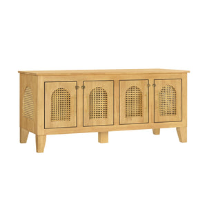 English Elm Lars Rubberwood Rattan Dog Crate Cabinet Stylish Pet Kennel for Living Room Natural N775P397560N