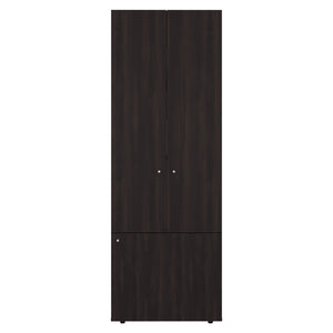 English Elm Home 3 Door Closet System - Stained Walnut Bedroom Storage with Hanging Rod, Adjustable Shelves, Durable Design B200P350345