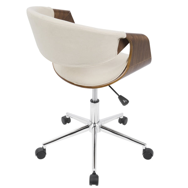 English Elm Office Chair Mid-century Modern Bentwood Walnut Frame Swivel Seat for Home Studio B202P474199