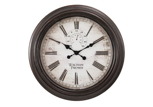 English Elm Clocks, 20-Inch Round Wall Clock In Rich Brown – Vintage Roman Numerals & Quiet Quartz Movement B2710P287073