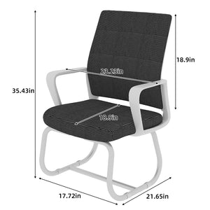 English Elm Minimalist breathable mesh office chair with curved support, cushioned seat, stable iron frame for long workdays White+Black W1935P338539