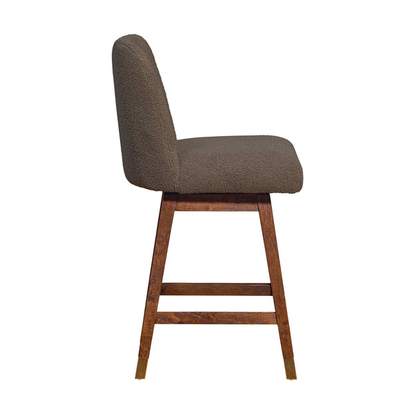 English Elm Amelia Boucle Upholstered Swivel Counterstools Set of 2 for Kitchen Island Bar B2736S00030