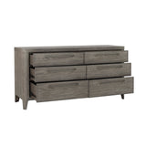 Scott Living Home Griffith Six Drawer Dresser Gray with Light Wood Finish P367DJ100 Pulaski Furniture