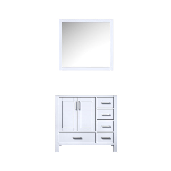 English Elm White Bath Vanity With 34 In. Mirror, 36 In. W X 22 In. D, Elegant Design & Ample Storage Solutions B2731S00506-GIGA