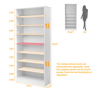 English Elm 9 Tier Freestanding Shoe Rack Tall Mdf Storage Organizer for Entryway Hallway White W3204P454074