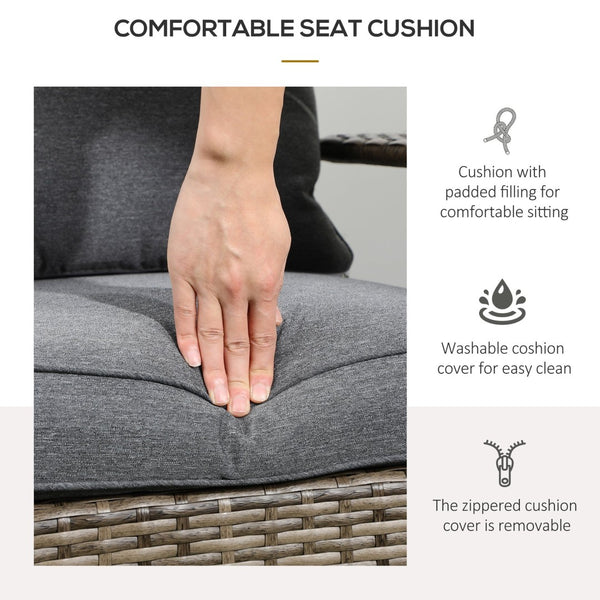 English Elm Outsunny Patio Wicker Adirondack Chair - Cozy All-Weather Rattan Chair With Plush Cushions & Style W2225P175516-GIGA