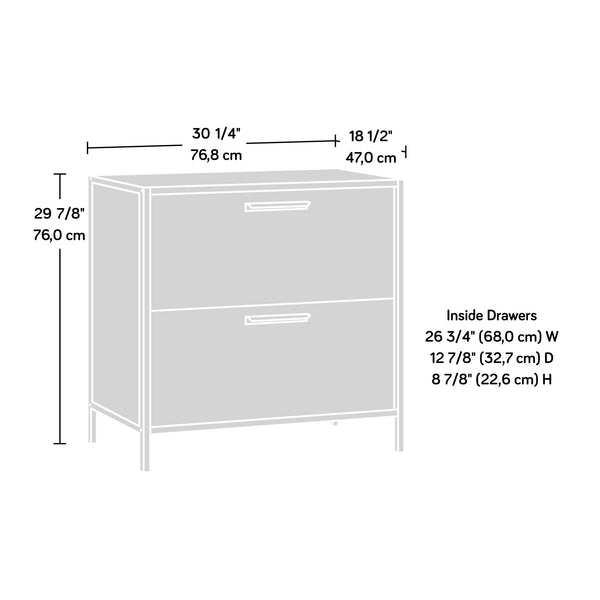 English Elm Lateral File Cabinet In Brown Finish - Stylish, Durable, Space-Saving Storage For Home & Office B356P367904