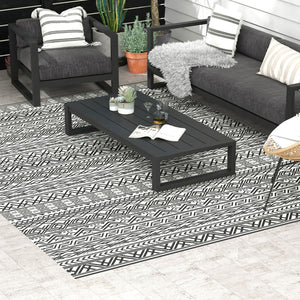 English Elm Outsunny Reversible Boho Polypropylene Outdoor Rug Waterproof Portable Mat for Deck Patio W2225P174556